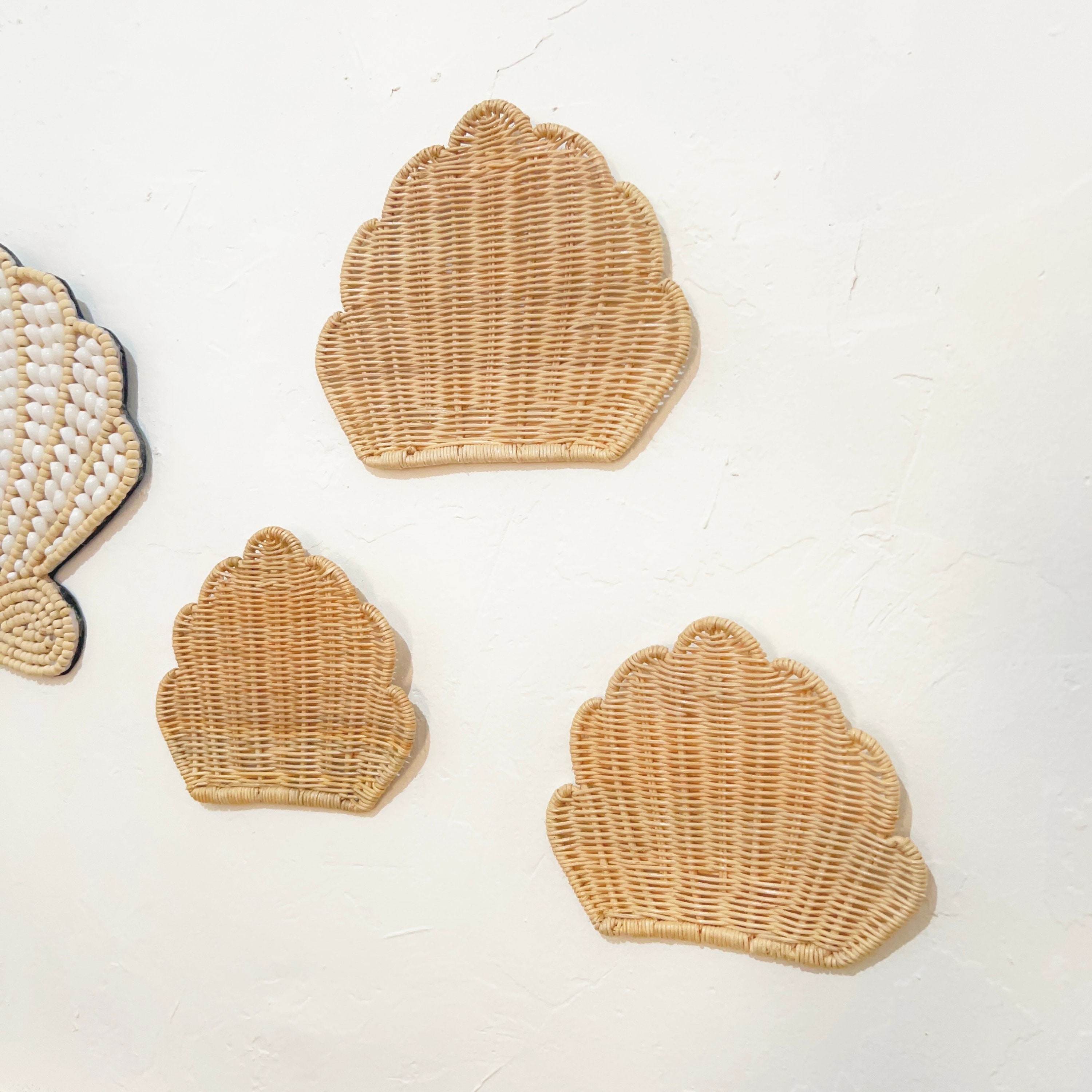 Decorative Rattan Shell Rattan Sea Shell Nursery Wall Decor, Boho Nursery Decor, Rattan Wall ...