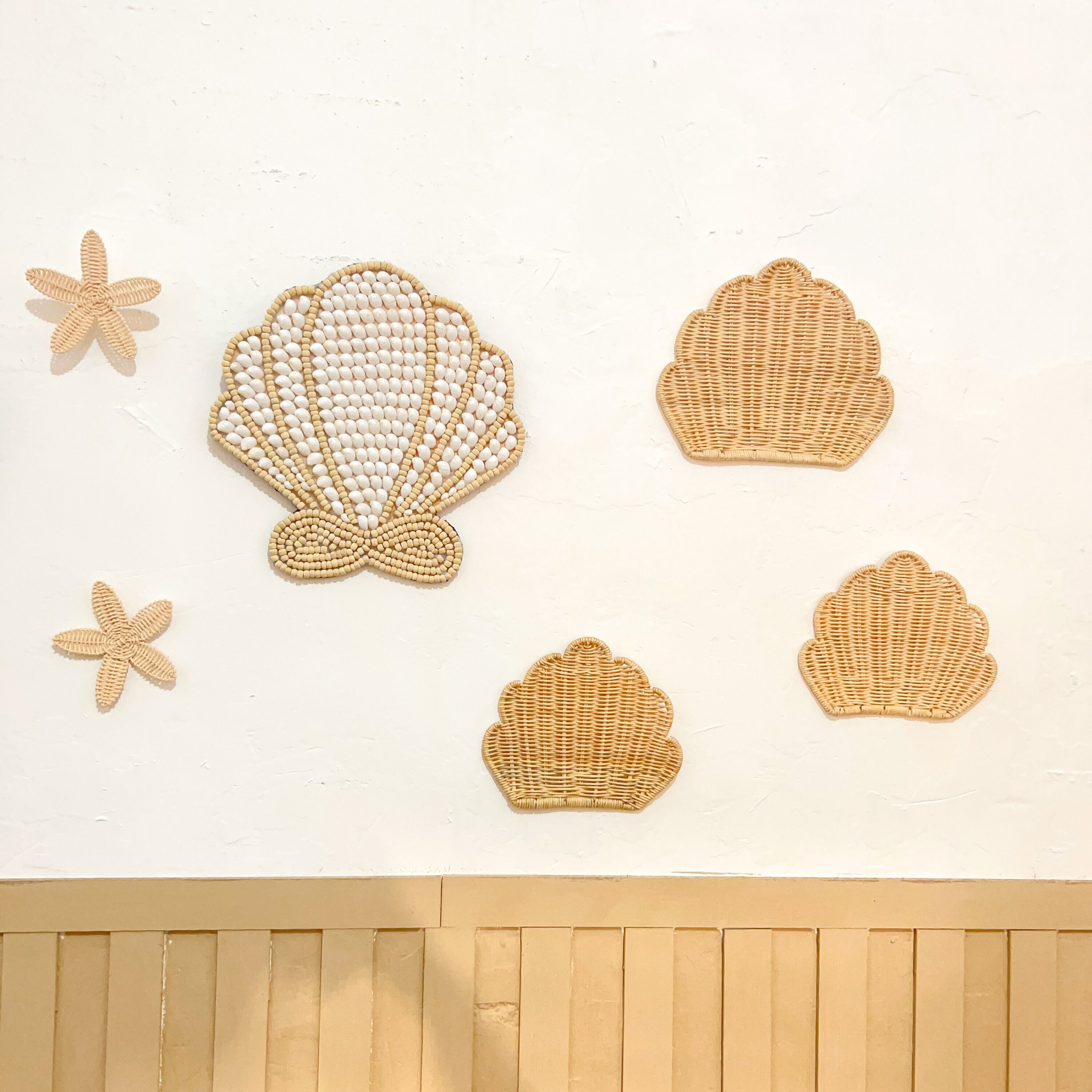 Decorative Rattan Shell Rattan Sea Shell Nursery Wall Decor, Boho Nursery Decor, Rattan Wall ...