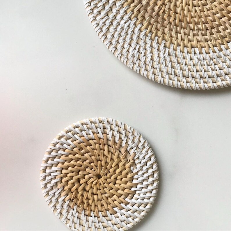 Round Rattan Placemat, Rattan Wall Basket, Wicker Round Placemat, Woven ...