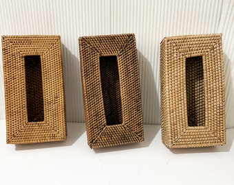 Rattan tissue box, tissue box cover, wicker tissue holder, tissue box holder, cover tissue box