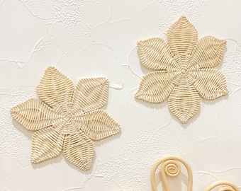 Rattan Blume Kinderzimmer Dekor, Gänseblümchen Wanddeko, Kinderzimmer Wanddeko, Blumen Wandbehang, Boho Kinderzimmer Wanddeko, Nursy Mädchen Wandregal