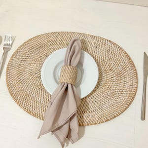 Ovale Rattan-Tischsets, Rattan-Wicker-Tischsets, handgewebte Tischsets, rustikale Tischsets, Esstischsets, Boho-Tischsets