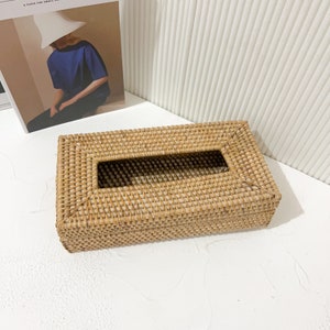 Rattan Tissue box, tissue box cover, wicker tissue holder, tissue box holder, cover tissue box