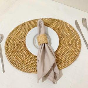 Natürliche ovale Rattan Tischsets, Rattan Wicker Tischsets, handgewebte Tischsets, rustikale Tischsets, Esstisch Sets, Boho Tischsets