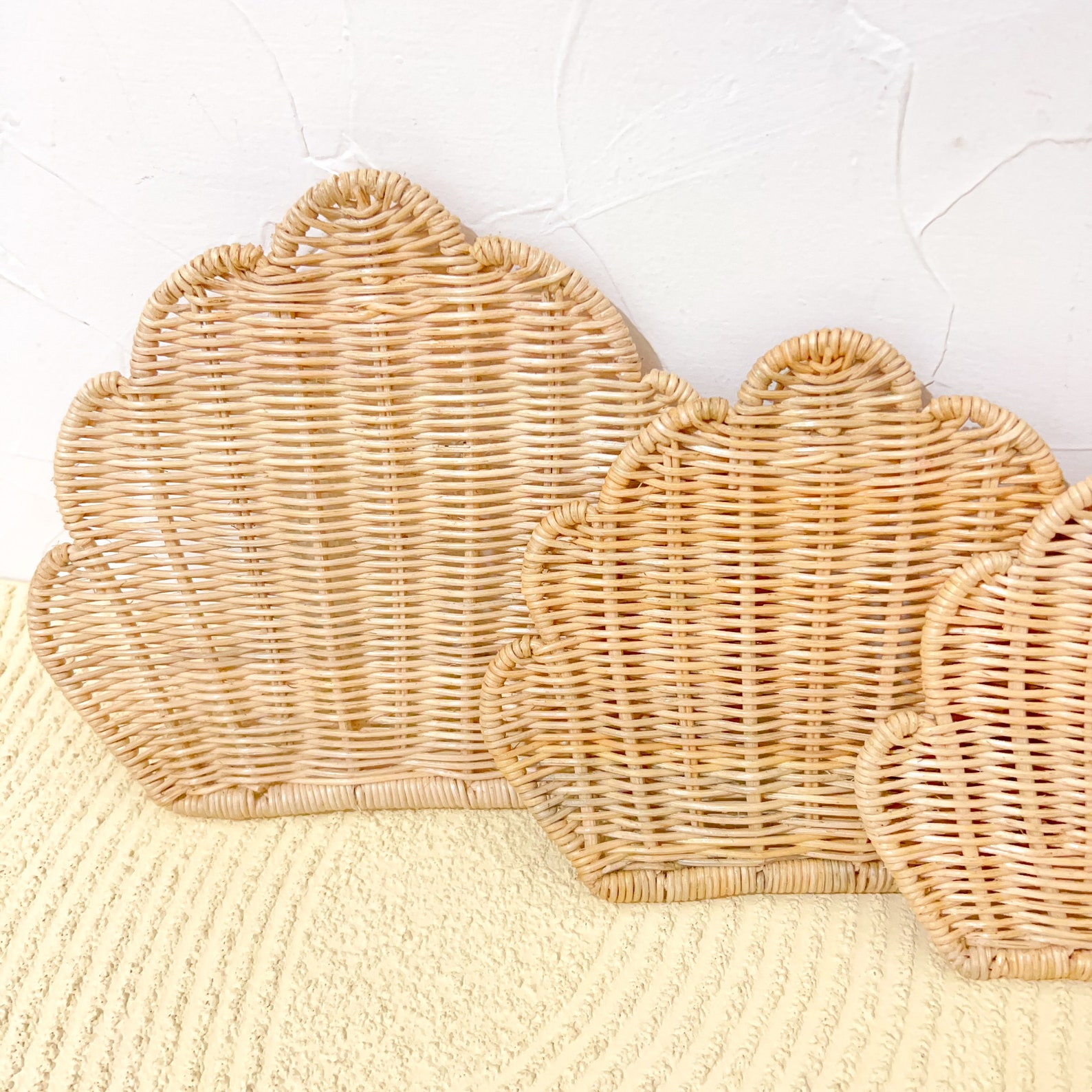 Rattan Sea Shell Nursery Wall Decor, Boho Nursery Decor, Rattan Wall ...