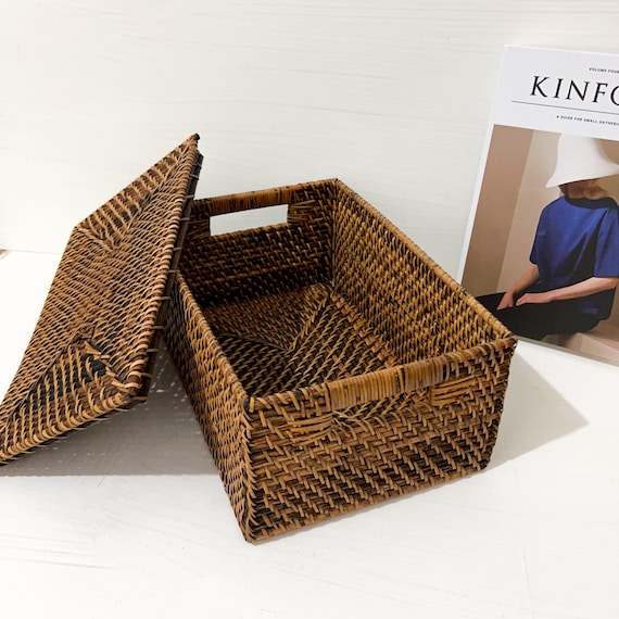 Smallterm Petit Panier En Osier Tissé à La Main - Simulation De Fleurs - Petite Main - Panier Cadeau à La Main