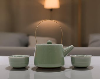 Herbal Jade Teapot Set - Teapot & Two Cups TEAP-26
