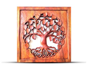 Tree of Life 40 cm Wall Art Decoration Bali Suar Wood WDW-07