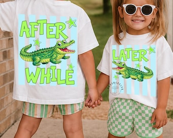 Koszulka dla dzieci Later Gator, koszulka na ostatni dzień szkoły, pasujące koszulki dla rodzeństwa, koszulka z uroczym aligatorem na koniec roku szkolnego