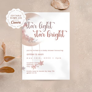 Gender Neutral Minimalist Baby-Q Invitation Template, Couples co-ed Shower, Baby Shower Invitation Template, Editable Printable