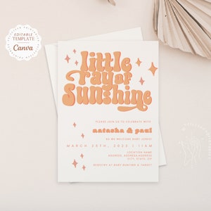 Groovy Babyparty Paare Einladung Vorlage, gemeinsame Coed Babypartykarte, druckbare Babypartyeinladungsvorlage | GROOVY INVITE VORLAGE