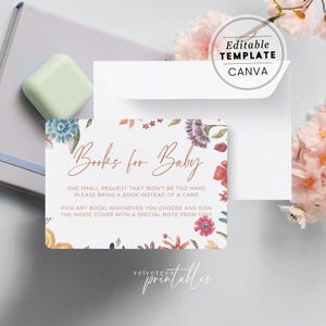 Wildflower Raffle Cards | Books for Baby Card | Printable Books Card | Baby-Q bbq Joint Couples Co-ed |  TEMPLATE, PRINTABLE #454