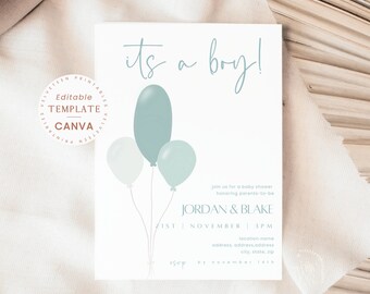 Funny Baby-Q Invitation: Co-ed Couples Shower, Editable Template (Digital Download)