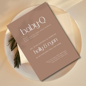 Modelo de convite para chá de bebê misto de gênero neutro, cartão de chá misto Baby-q, modelo de convite para chá de bebê imprimível, convite simples