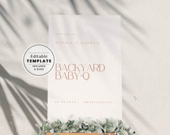 Baby-Q Welcome Sign Template: Joint Couples Shower (Digital Download)