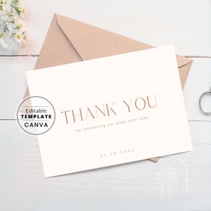 Sami | Thank You Card Baby Shower, Joint Couples Fun Co-ed Backyard Baby-Q Baby Shower | EDITABLE TEMPLATE, PRINTABLE #363