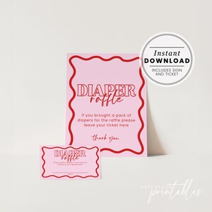 Wavy Border Baby Shower Diaper Raffle Bundle (Digital Download)