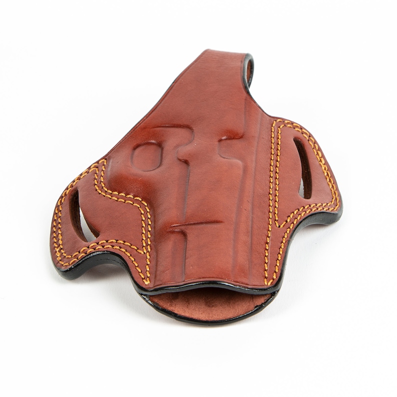 For Ruger P85, P89, P90 OWB Handmade Full Grain Leather Gun Belt Holster image 1