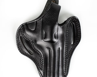 Handmade Leather OWB Holster: Colt King Cobra/Python 357 Magnum 4 inch Revolver