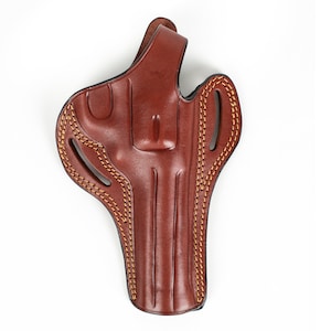 Ruger GP100 Revolver 6 inch 357 Magnum OWB Handmade Leather Gun Holster immagine 3
