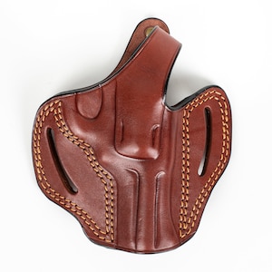 Coldre de couro artesanal para revólver Smith & Wesson Modelo 60 J Frame de 3 polegadas.