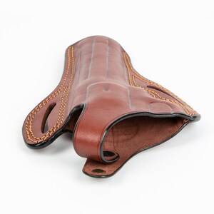 Ruger GP100 Revolver 6 inch 357 Magnum OWB Handmade Leather Gun Holster immagine 5