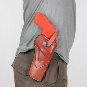 För Smith & Wesson L Frame 686 Revolver 6 tum Owb Läderhölster