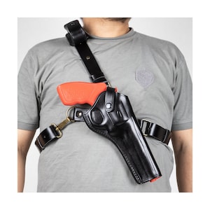 For Ruger GP100 4 inch Barrel Revolver Genuine Leather Chest Holster
