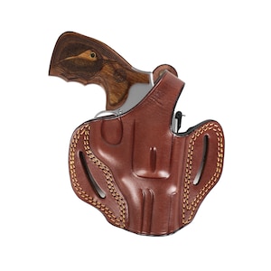 Passend für Smith and Wesson Modell 686 2.5 inch Revolver Owb Handgefertigte Leder Pistolenhalfter