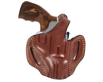 For Smith and Wesson Model 686 2.5 inch Revolver Owb Handmade Leather Gun Holster