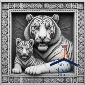 Tiger and cub 3d illusion Laser File