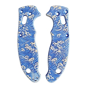 Japan Wave Blue - Spyderco Manix 2 Knife Scales