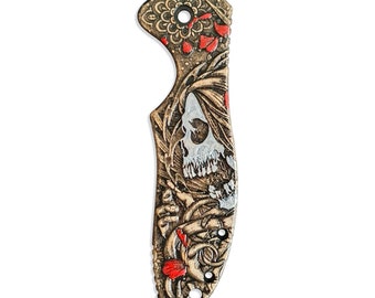 Skull Rose - Kershaw Emerson CQC 6K, 7K Knife Scales