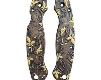 Arce japonés negro dorado - Báscula para 2 cuchillos Spyderco Military