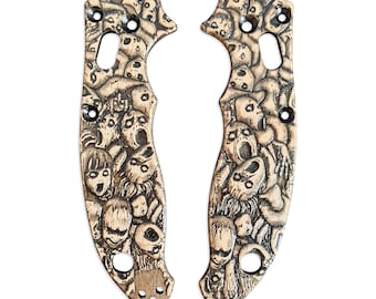 Scared Faces - Spyderco Manix 2 Knife Scales