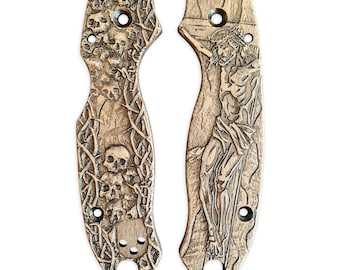 Crucifixion - Spyderco Para 3 Knife Scales