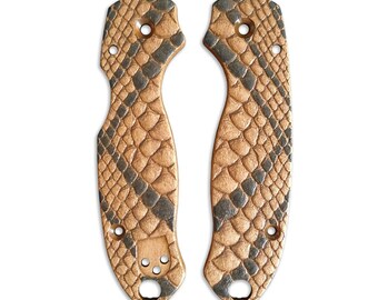 Snake Skin Rattlesnake (3166) - Spyderco Para 3 Knife Scales