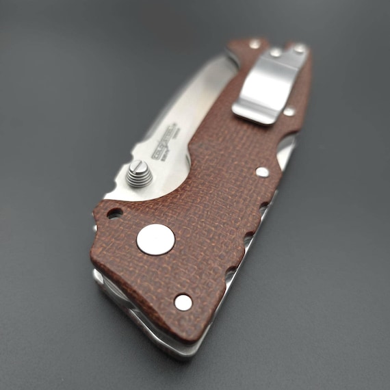Cold Steel AD-10 Micarta Brown Burlap Handle Scales - Traditional