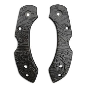Spyderco Dragonfly 2 maple handle scales - Japan Wave Black / hand-painted