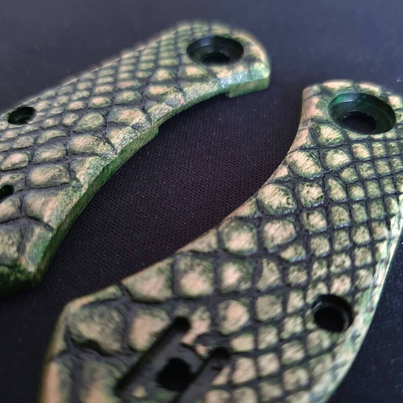 Snake Skin Green Giant Mouse ACE Nibbler Knife Scales Etsy