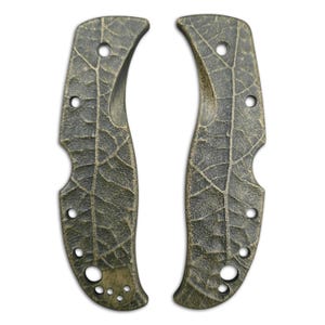 Spyderco RockJumper LeafJumper fjäll med lönnhandtag - mörkgrönt blad, handmålat, specialdesignat knivfjäll