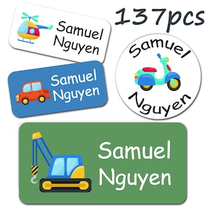 Personalisiertes Namensetikett für Kinderaufkleber für Kinder, waschbar, für Kleidung und Ausrüstung, bügelfrei, wasserfest, für Kindertagesstätten, Kleinkinder, Schullager, Tranpor