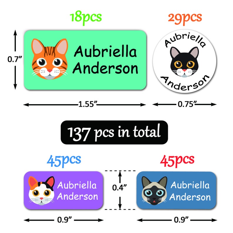 Personalized Name Label for Kid Custom Stickers Washable for Clothes ...