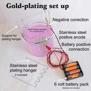 DIY Gold Plating Kit (battery), Easy Goldplating for Beginners, Affordable and Professional Results, Gold-plating Silver Jewellery