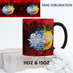 halloween pumpkin mug Sublimation design Template, Sublimation Designs - 11Oz 15Oz Mug png - Cricut Mug Press Designs Wrap Sorta sweet