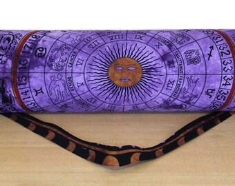 Purple &Orange Color IndianHandmade Diabati Print Cotton Yoga Mat Bag Exercise Bag Traditional bag Mat Carry Shoulder Bag Throw Gift For Her