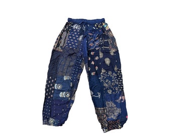 Sarouel en patchwork bohème hippie / pantalon de pyjama bohème unisexe confortable / pantalon de nuit petit à grand / sarouel en coton bio / pantalon de festival