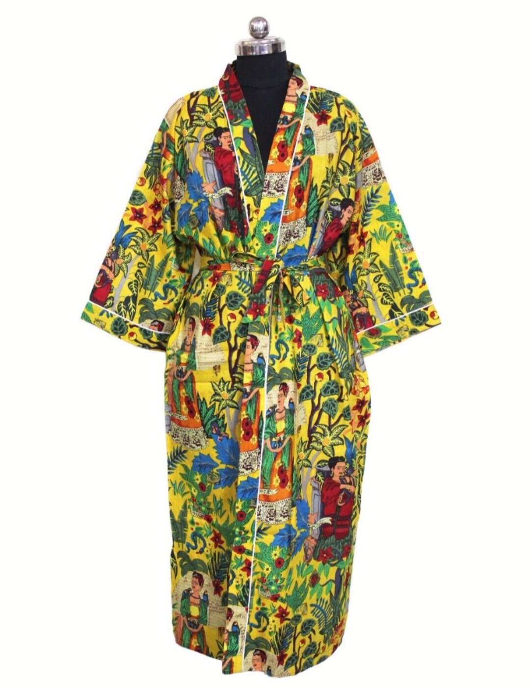 FRIDA KHALO Kimono Robe for Women / Cotton Kimono Bathrobe / Kimono