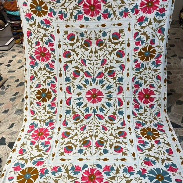 Embroidery Suzani Wall Hainging , Suzani Throw ,Home Decor ,Bedroom decor , Boho decorative, Suzani Bedding , Suzani Table Cover, Mommy Gift