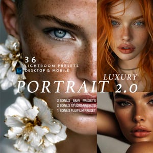36 PORTRAIT Desktop Mobile Lightroom Presets | Perfect Skin, Glow Presets, Studio Presets, Mobile Presets, Instagram filter, Beauty Presets